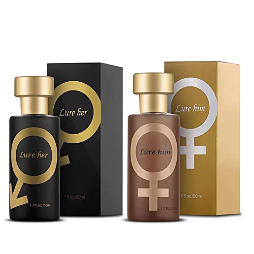 Golden Lure Pheromon Parfum,Golden Lure Parfum,Pheromon Parfüm Spray für Frauen,romantisches Pheromon-Glitzer-Parfüm, um Männer anzulocken, Lure Her Parfüm für Männer (2 Pcs, Mixed) Cover