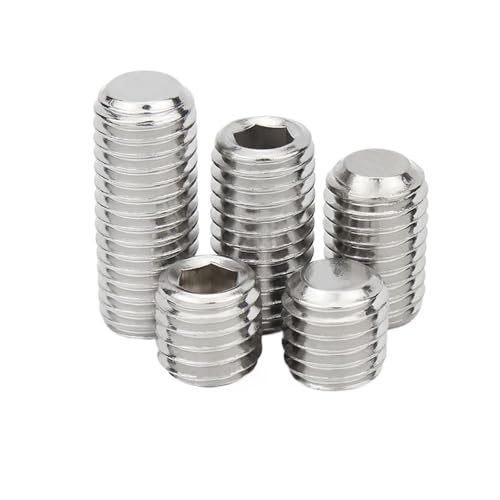 DYSINUVO(小さな店) M1.6 M2 M2.5 M3 M4 M5 M6 M8 M10 M12 M14M16 DIN913 ステンレス鋼六角六角穴付き平端グラブ頭なしボルト止めねじ(25mm)