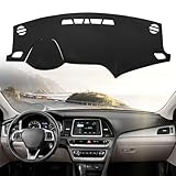 BERKSYDE Leather Dashboard Dash Cover Mat Carpet PU Compatible with 2015-2017 2018 2019 Hyundai Sonata