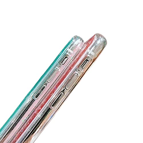 Image of VONZEE Glitter Case Compatible with Realme 8, Non Moving Glitter Stars Cover Soft TPU + Hard PC Bumper Bling Cover for Women Girls Protective Shockproof Phone Case (Green)