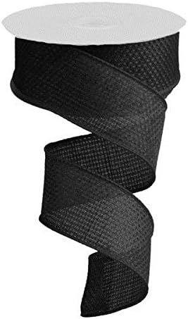 Black Solid Cross Royal Burlap Wired Edge Ribbon - 1.5" x 10 yards : RG121102