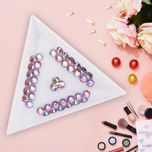 Image of Crystal Flatback Rhinestones for Crafts 3.2mm SS12, Light Purple AB | Glue Fix, 1440pcs Glass Rhinestones for Bedazzling, Clothes, Tumblers, Nail Art, Shoes, Bags, Caps & Accessories Decoration