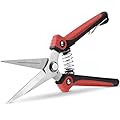 WYF Pruning Scissors, Professional Garden Shears - Straight Stainless Steel Blades - Sharp Gardening Hand Pruner for Garden Harvesting Fruits, Vegetables, Trimming Flowers and Plants, 8.1IN(Red)