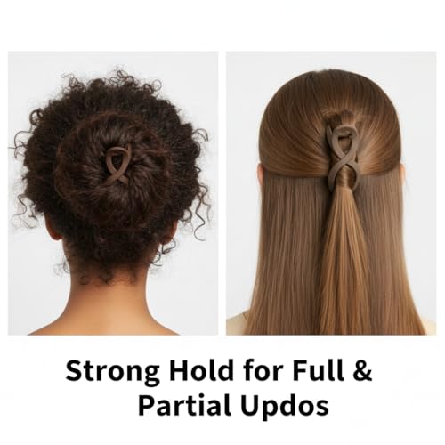 Image of Matte Finish Large Hair Claw Clips for Women & Girls - Set of 4 Neutral Earthy Colors | Non-Slip Strong Hold Cross-Loop Hair Jaw Clips for Thick & Thin Hair Styling