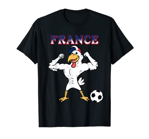 France Coq Français Avec Ballon de Football Au Pied T-Shirt