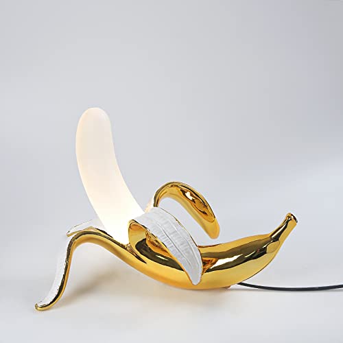 LAZHUG Modern Plated Resin Banana Table Lamp Light Novelty Plug