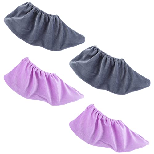 Besportble Kids Sneakers Bowling Shoe Covers Anti Slip Boot Covers 2 Pairs Of Shoes Cover For Bowling Shoe Reusable And Anti Slip Gray And Purple Bowling Accessories #TOP1