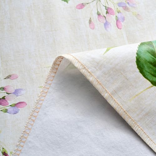 LIBERECOO Reinforced Vinyl Tablecloth with Flannel Backing Waterproof Oil-Proof Floral Plastic Table Cloth Stain-Resistant Wipeable Table Cover Not Stiff by LIBERECOO - Used condition - Image 5