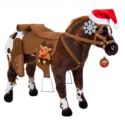 Qaba Sound-Making Ride On Horse for Toddlers 3-5, with Neighing