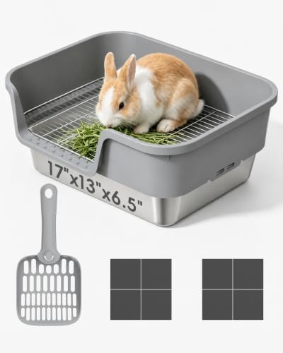 Rabbit Litter Box with 304 Stainless Steel Sifting Grid and Base Pan — 사진 2