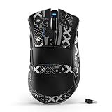 ATTACK SHARK V3 Kabellose Gaming-Maus mit Tape, 65g Ultraleicht, Optischer Sensor PAW3311 mit 25K DPI, 1K Polling, Mechanical Switch, 2,4G/BT/Wired Ergonomisch Mice für Gamer/Office/PC/Mac, Schwarz