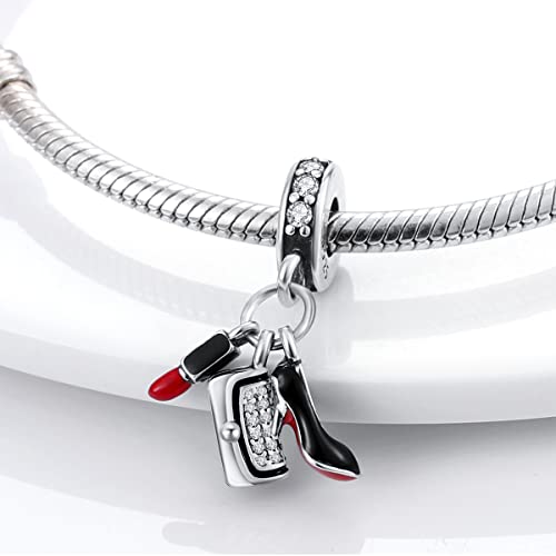MULA 925 Sterling Silver Charms for Bracelets and Necklaces Lipstick and Bag Dangle Pendants Tower Camera Beads Jewelry Charms for Women3