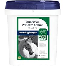 SmartVite Perform Senior Pellets | Vitamin E, Magnesium Supplement for Senior Horses | Includes Vitamin C, B Complex, Manganese, Biotin and More | 56 Servings | 12.5 lb Bucket