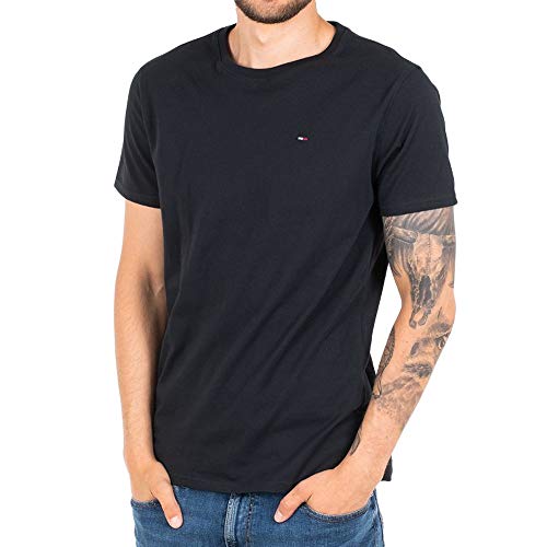 Image of Tommy Jeans Men's Tjm Xslim Jersey Tee Dm0dm04411 S/S T-Shirt, Black (Tommy Black 078), XS