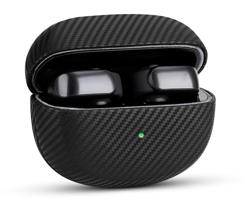 Haobobro ���U�[�P�[�X - Bose Ultra Open Earbuds Case - �n���h���C�h�P�[�X�A���I���ꂽ���ɗD�������U�[�A�J�[�{���t�@�C�o�[�e�N�X�`���ABose�I�[�v���C���[�C���z���p�����ی�n�[�h�J�o�[ - �u���b�N