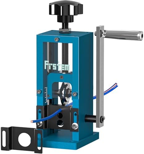 Manual Wire Stripper Machine, 0.06''-0.98'' Wire Stripping Machine with Hand Crank or Drill Powered, 65 MN Spring Steel Blade Portable Aluminum Frame Wire Peeler for Scrap Copper Recycling