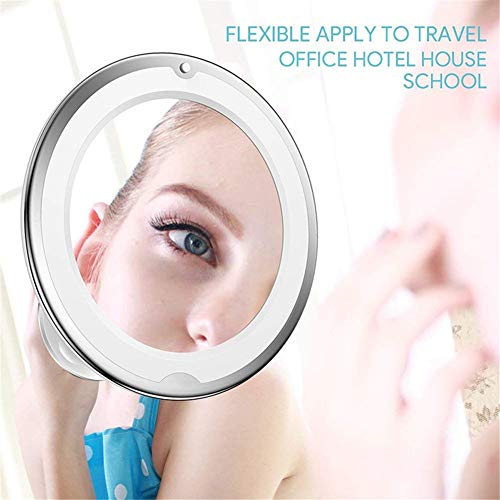 Espejo para maquillaje con luz LED y aumento 10X miniatura 5