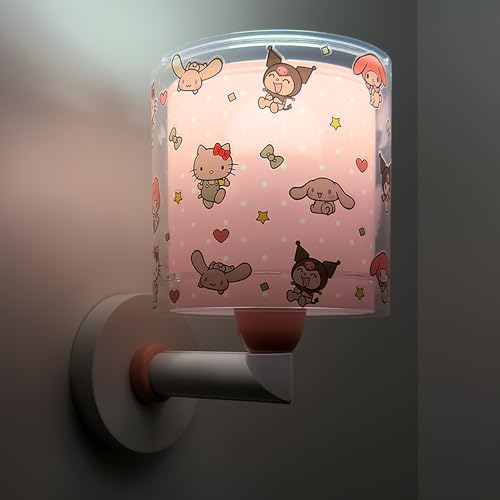 Dalber kinder Wandlampe, Kinderlampe Wandleuchte Hello Kitty And Friends, My Melody, Cinnamoroll, Kuromi 41259, E27