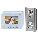  Videoportero, Portero Automático para Intercomunicadores de Puerta de Villa con 1 Fuente de Alimentación DC24V 2.5a para Videoportero