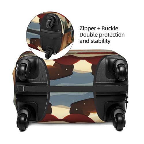 Christmas Santa Claus Luggage Cover for Suitcase Tsa Approved, Spandex Stretch Suitcase Protector Washable Baggage Covers Travel Luggage Sleeve Large Suit Case Cover Fit 18-32 Inch4