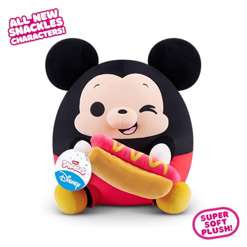 Snackles Disney 35 cm großes Plüschspielzeug von ZURU, Plüschspielzeug mit Snack-Accessoire (Mickey&Hot Dog) – Ansicht 3