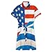 KAOEOSI Half Greek Half American Flag Women's Short Sleeve Collared Shirt Dress Summer Button Down A Line Dresses XS