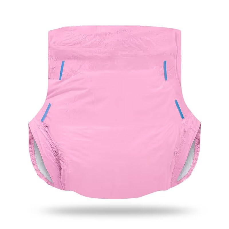 Landofgenie Adult Diaper 10 Pieces Overnight Adult Diapers with Tabs Incontinence Underwear, Unisex, Pure Pink, Size L, (36-46 inch)