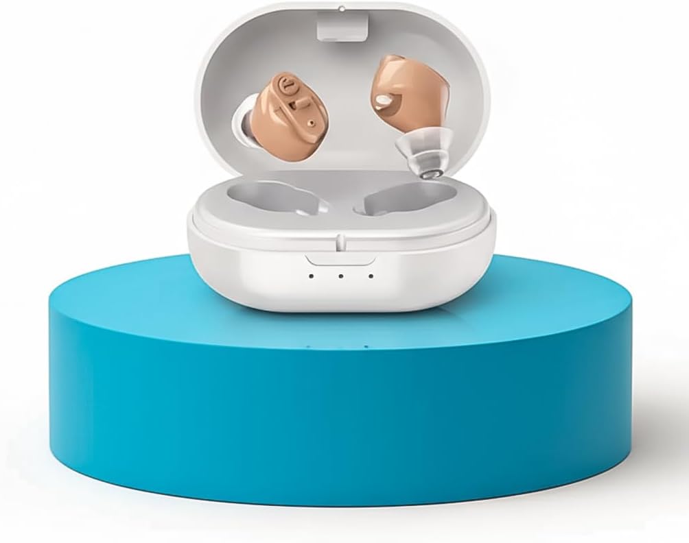 Rechargeable Hearing Aid Machine For Ear Old Age | Ear Machine For Hearing Old Age | Invisible Ear Machine For Seniors | Hearing Aid For Old Age With Auto Noise Cancellation | Magnetic Charging Case | Free Dry Kit | 1 Year Warranty | 30H Battery