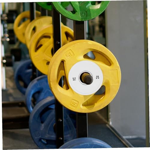 Plaques poids caoutchouc blanches pour halteres et barres de musculation