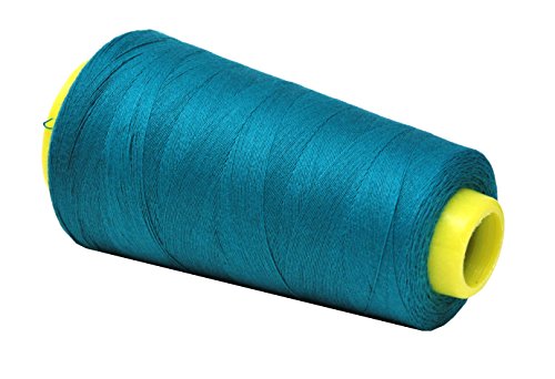 Image of Mandala Crafts Teal Mercerized Cotton Thread Cones for Sewing Quilting | 2400 Yds 50 WT, 100% Long Staple Cotton, Multipurpose, for Embroidery, Piecing, Sergers, Applique, Machine and Hand Sewing
