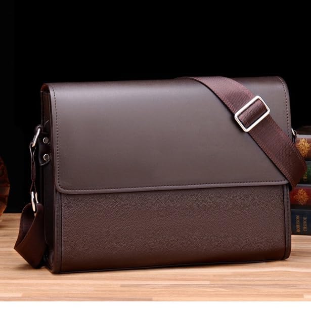 Men's Briefcase Business Shoulder Bag Long Leather Crossbody Computer Laptop Bag for Men4
