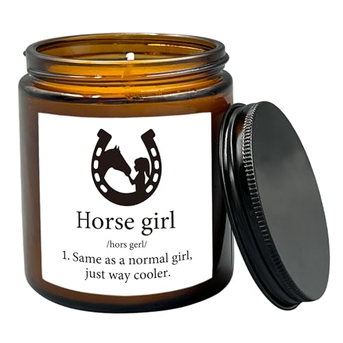 HIWX Horse Girl Scented Candle, Horse Gifts, Horse Lover Gifts For Women, Horse Candles Gifts For Horse Lovers Women Friends Girls Her, Horse Girls For Horse Room Scented Decor 8oz Holders Candles Jar Deal