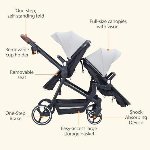 image for GAOMON Double Stroller Track Tandem Stroller for Infant and Toddler, F