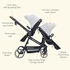 Tandem Stroller, Double Bassinet Stroller for Newborn and Toddler Twins, Reversible Seat Adjustable Canopy, One-Hand Fold Frame with Large Storage Basket, Light Gray