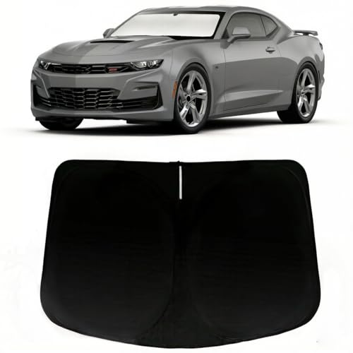 Image of Car Front Windshield Sun Shade for Chevrolet Camaro Coupe 2016-2023, Car Window SunShades Shield Cover Visor Protector with 240T Reflective Fabric UV & Sun Heat Protection Accessories