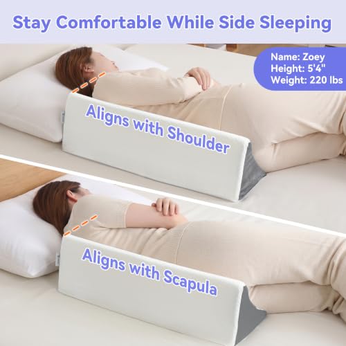 Image of Vekkia Wedge Pillow for Side Sleeping, Back Support with High-Density Foam