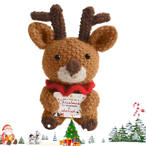 Animales de Ganchillo, Juguete de Punto Decorativo con Tarjeta, Gancho Hecho a Mano, para Oficina, Adulto, San Valentín, Coche, Navidad, Descuento de graduaciones