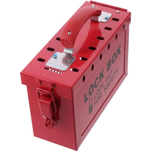 SHUATI Lockout Tagout Group Lock Box vermelho portátil com capacidade de 13 cadeados caixa de identi