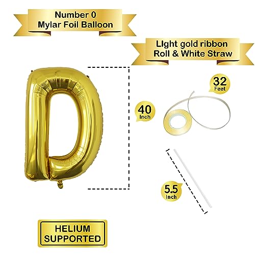 Image of Letter Balloons Gold Party Balloon - 40 Inch Large Gold Letter D Balloon, Letter Balloon Birthday Decorations, Balloon for Women Men Anniversary Party Decorations Supplies