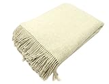 Biddy Murphy Irish Wool Blanket - 100% Natural Lambswool Throw Blanket, 71' x 52' - Soft and Warm...