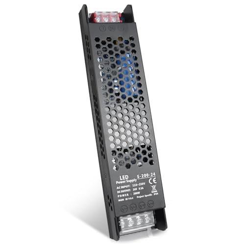 24V 8.5A 200W Universal Regulated Switching Power Supply, 100-250V AC to 24V DC Converter, LED Driver, Industrial Transformer, Adapter for Strip Light, Lamp, Radio by Bingotec - Used condition - US$17.57
