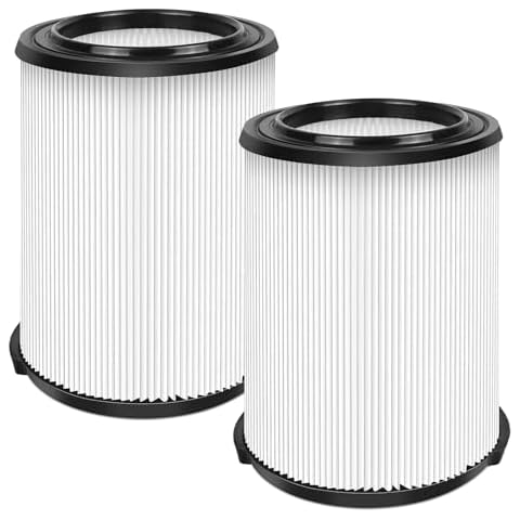 VIEWALL 2 Pack VF4000 Replacement Filter, Standard Wet/Dry Vac Filter Vf4000 Compatible with RIDGID Vacs Wet Dry 5-20 Gal, 6-9 Gal Husky Vacuum Cover