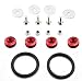 PerfecTech 4pcs/Set Car Trunk Bumpers Fender Hatch Lids Quick Release Fasteners Kit Red