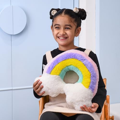 Image of Mirada Rainbow Face Soft Toy - 40cm | Vibrant & Super Soft Plush Pillow Toy for Kids & Adults | Cozy Colorful Room Decor Cushion for Girls, Boys & Return Gift Ideas