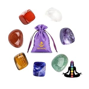 Chakra Healing Crystals Set Crystals for Beginners Natural Crystals and Gemstones Healing for Anxiety Relief Meditation Balancing Yoga Spiritual Awakening Positivity Gift (Healing Crystal Set)