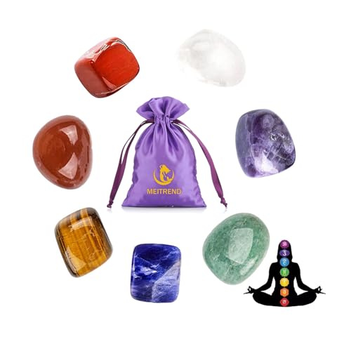 Chakra Healing Crystals Set Crystals for Beginners Natural Crystals and Gemstones Healing for Anxiety Relief Meditation Balancing Yoga Spiritual Awakening Positivity Gift (Healing Crystal Set)