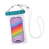 オウルテック スマートフォン用 防水ケース 防塵 IP68取得 ケースを装着した状態で使用できる Water Proof Case クリアライトブルー ストラップ付き お風呂 海 OWL-WPCSP12S-CLB