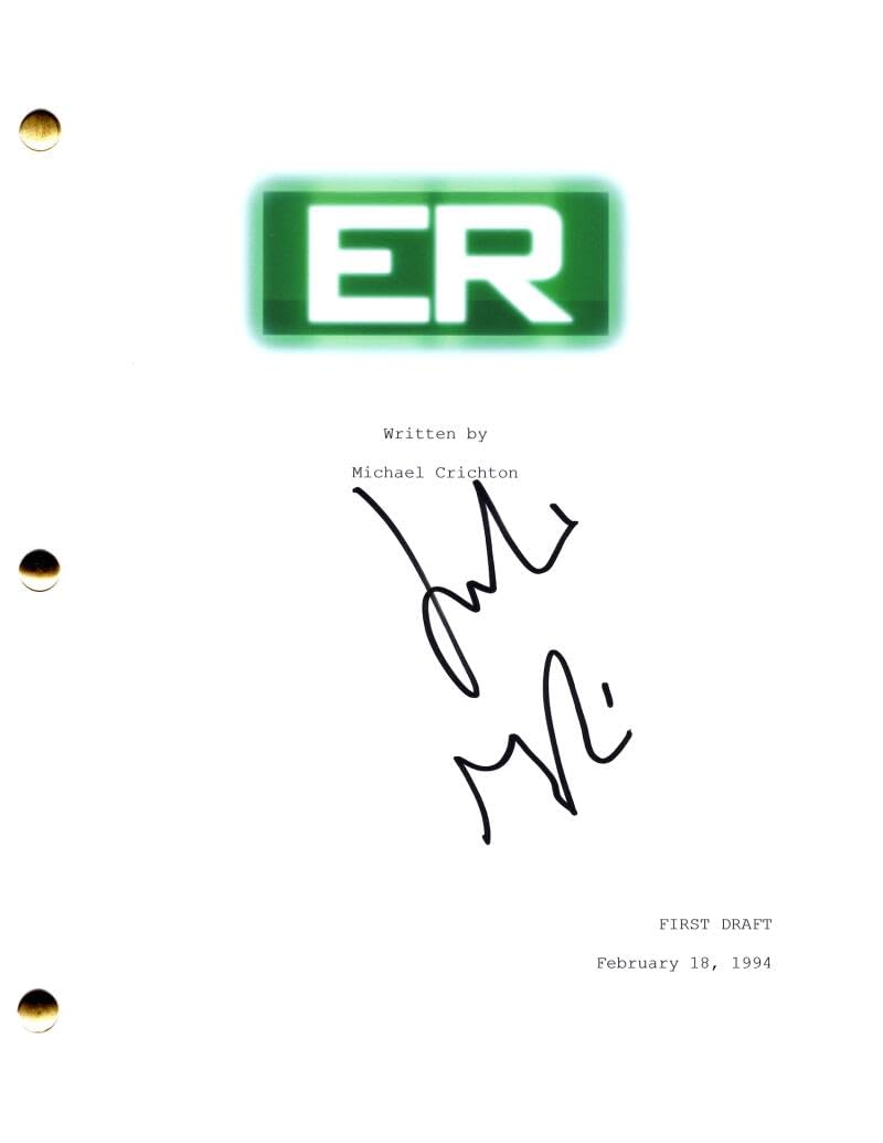 Julianna Margulies Signed Autograph ER Full Pilot Script - Nurse Carol Hathaway - Costarring George Clooney, Noah Wyle, Sherry Stringfield, Anthony Edwards and Eriq La Salle