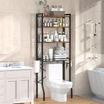 Aduanbang 4 Tier Over The Toilet Storage Rack, Bathroom Organizer Shelf with Basket, Adjustable Shelves, Freestanding Space Saver for Small Bathrooms - Image 7