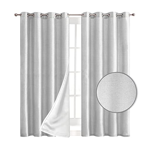 Elegant Comfort Blackout Grommet Top Curtains - 2 Panels Set - Window Treatment, Thermal Insulated, Room Darkening, Energy Saving Window Drapes for Living Room (Set of 2) - W54 X 84inch, White